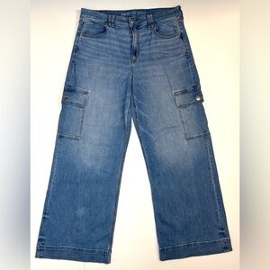 Women's Blue Cargo Jeans